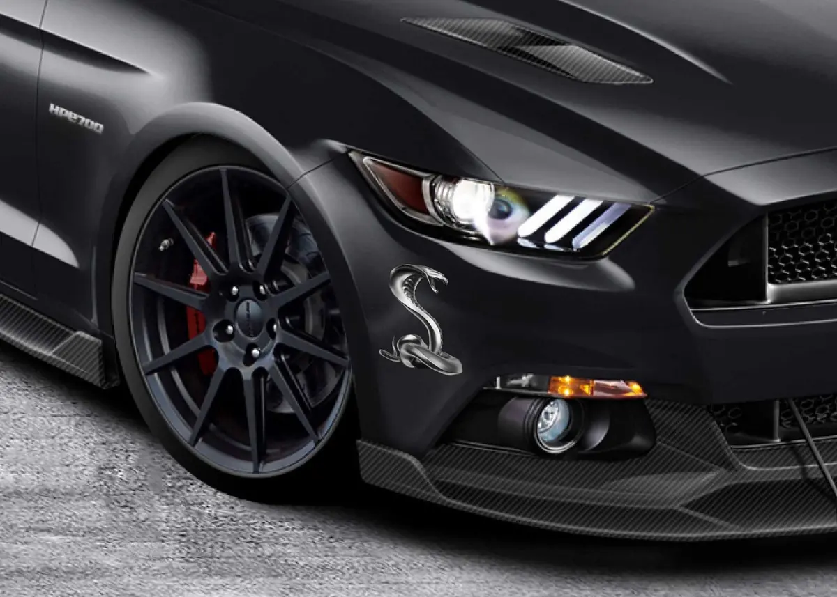 Silver Cobra Vinyl Graphic Decals For Ford Mustang Sports Car 2