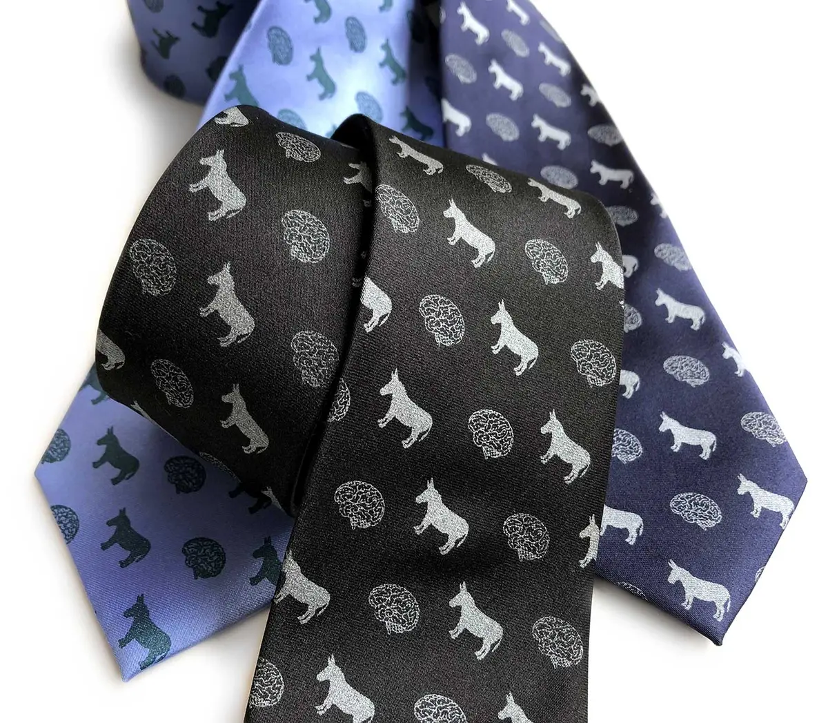 Smart Ass Necktie, Brain & Donkey Print Tie 1