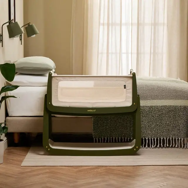 Snüzpod 5 Bedside Crib - Olive 1