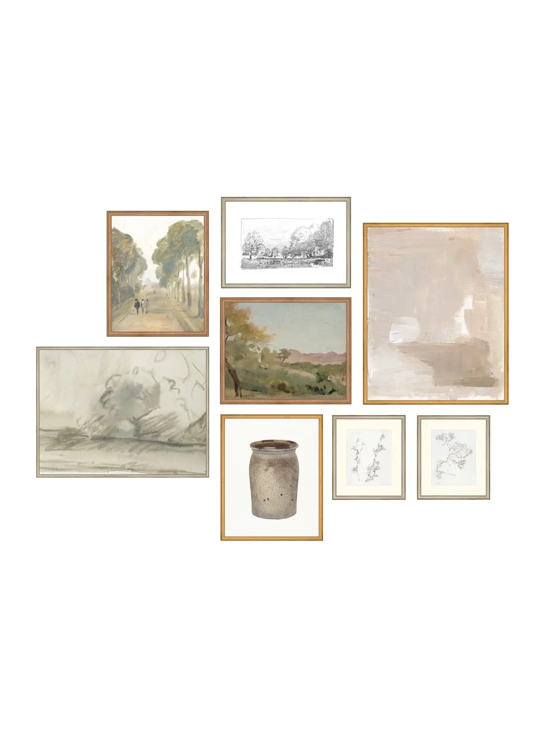 Soft Neutrals 8-Piece Gallery Art Bundle 1