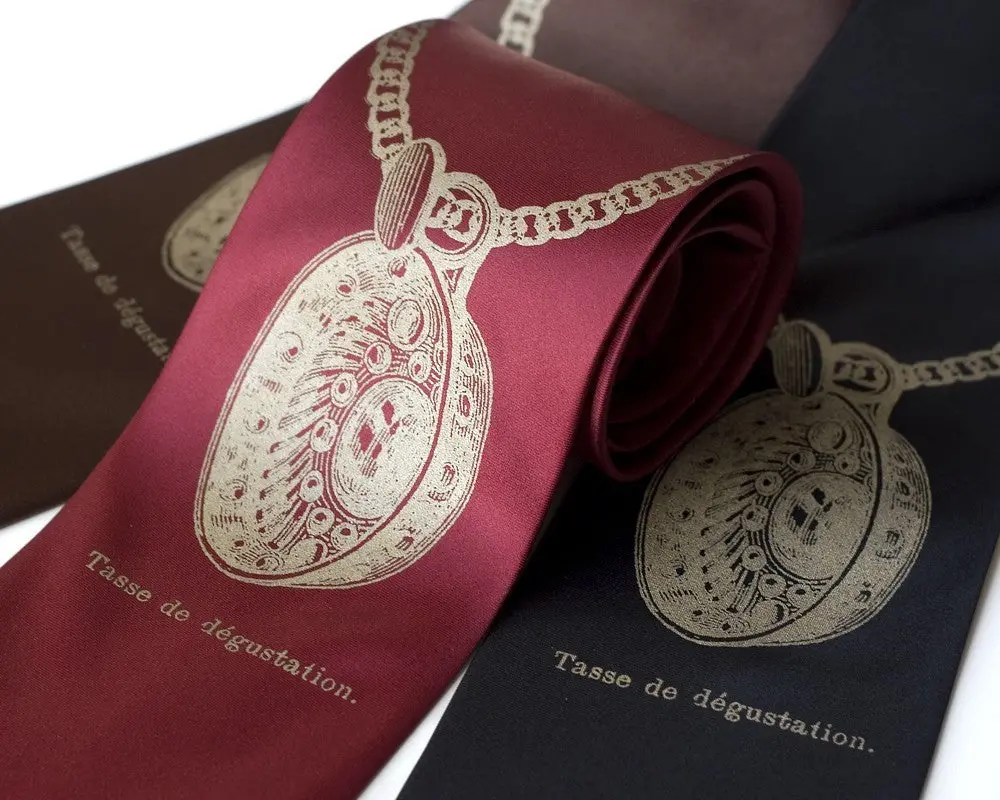 Sommelier Silk Necktie, Tastevin Tie. 1