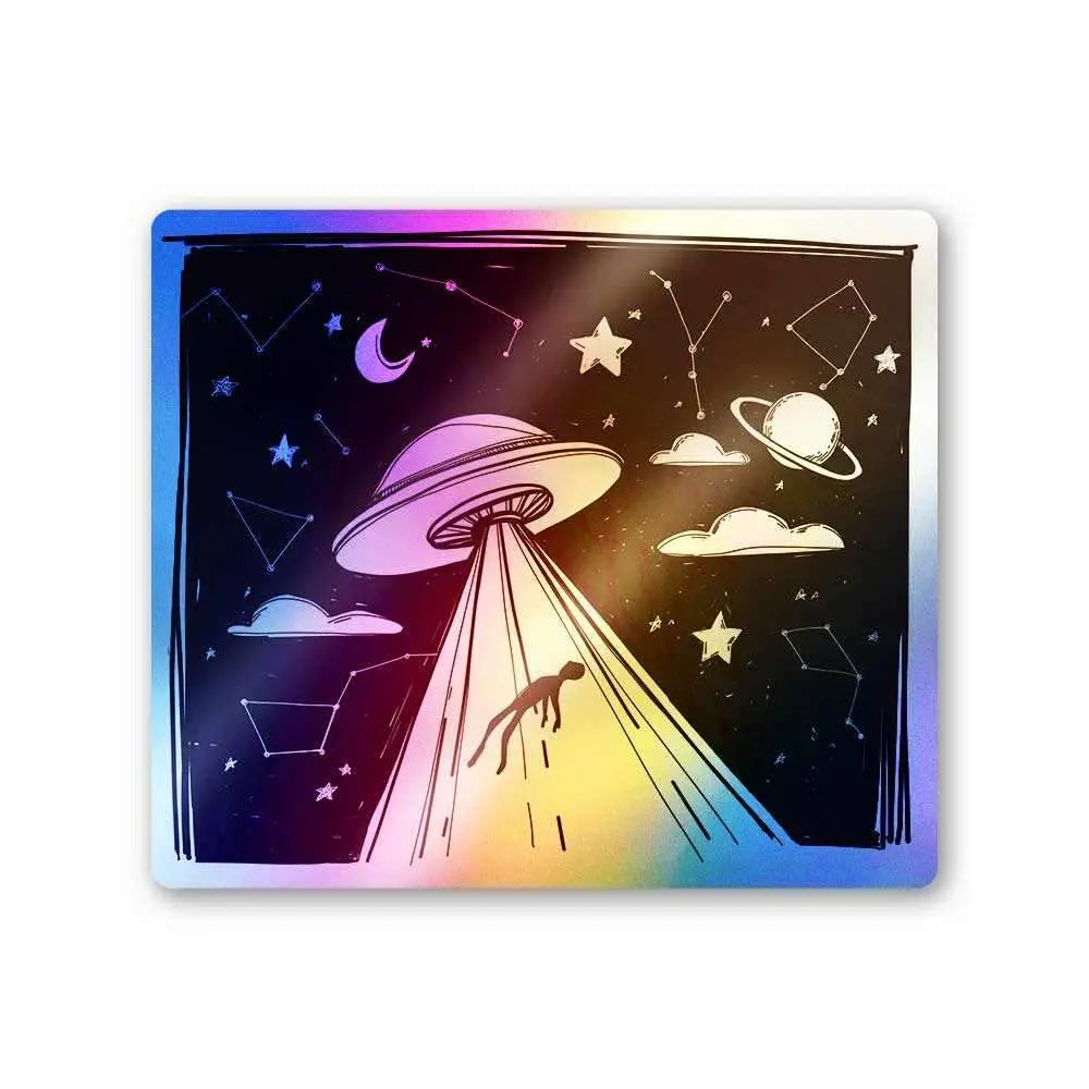 Space Ship Abduction Holographic Stickers 1