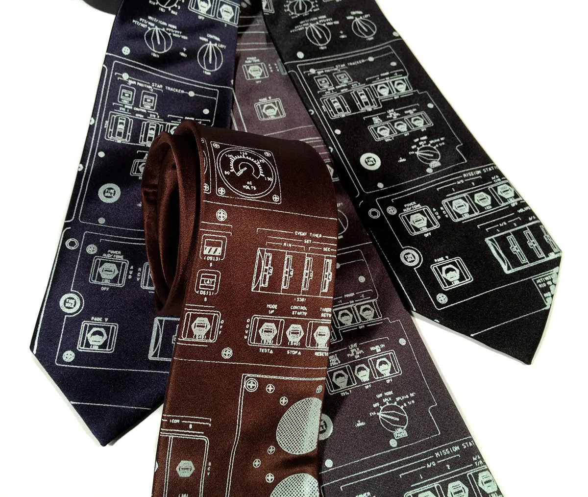 Space Shuttle Controls Silk Necktie 1