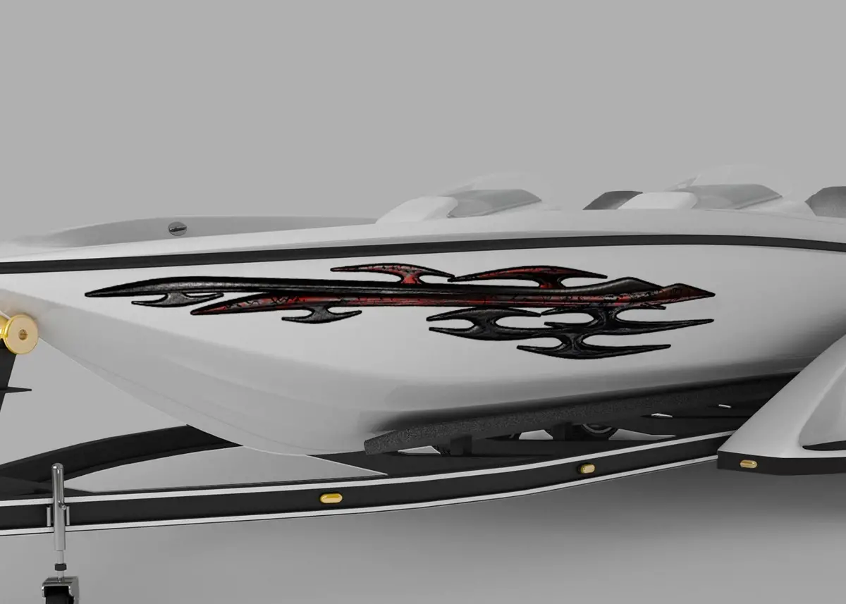 Tribal Metal Vinyl Decals For Boats – 6 Styles, Custom Sizes 2