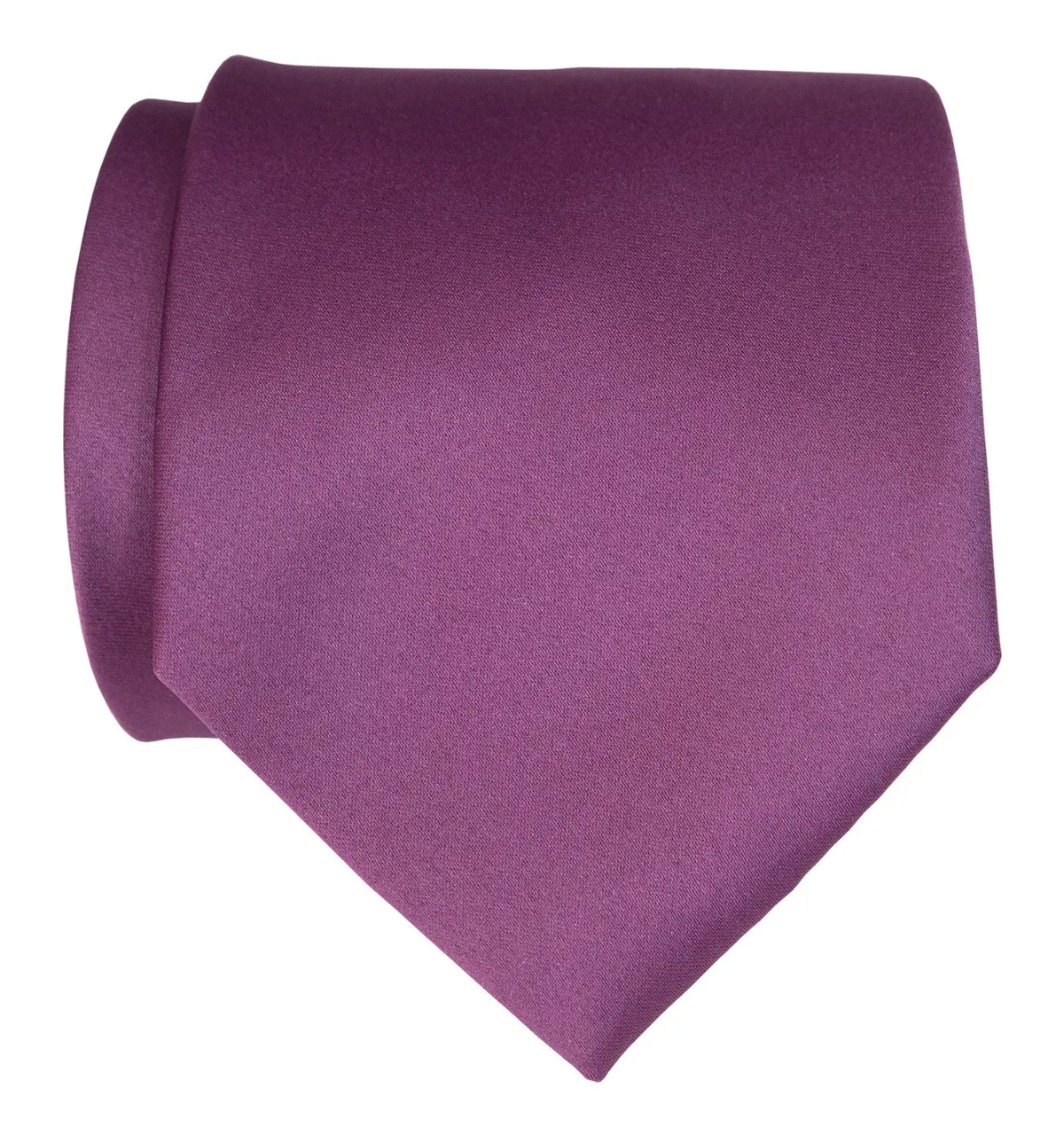 Spiced Wine Necktie. Medium Purple Solid Color Satin Finish Tie, No Print 1