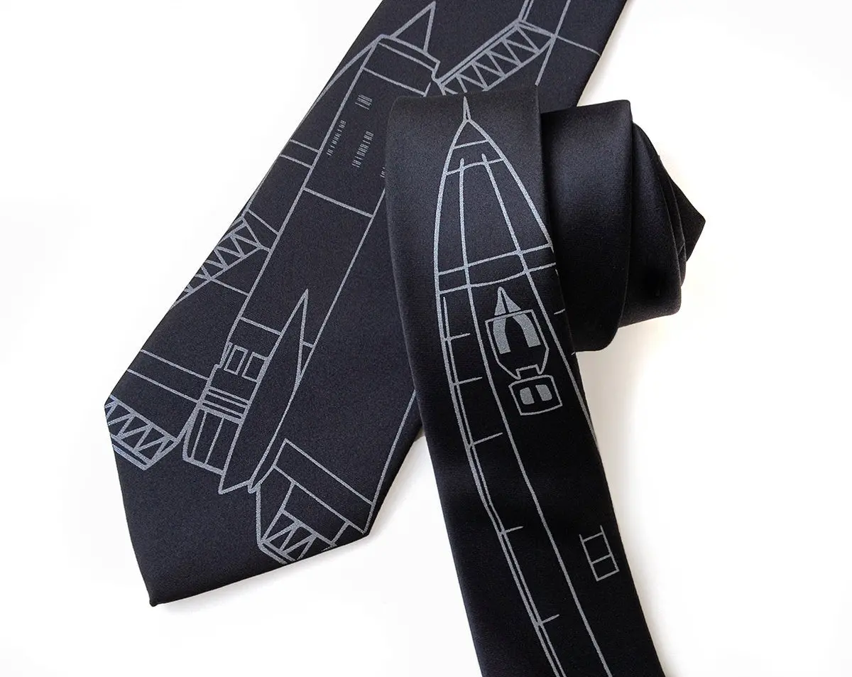Sr-71 Blackbird Necktie, Aircraft Blueprint Tie. 1
