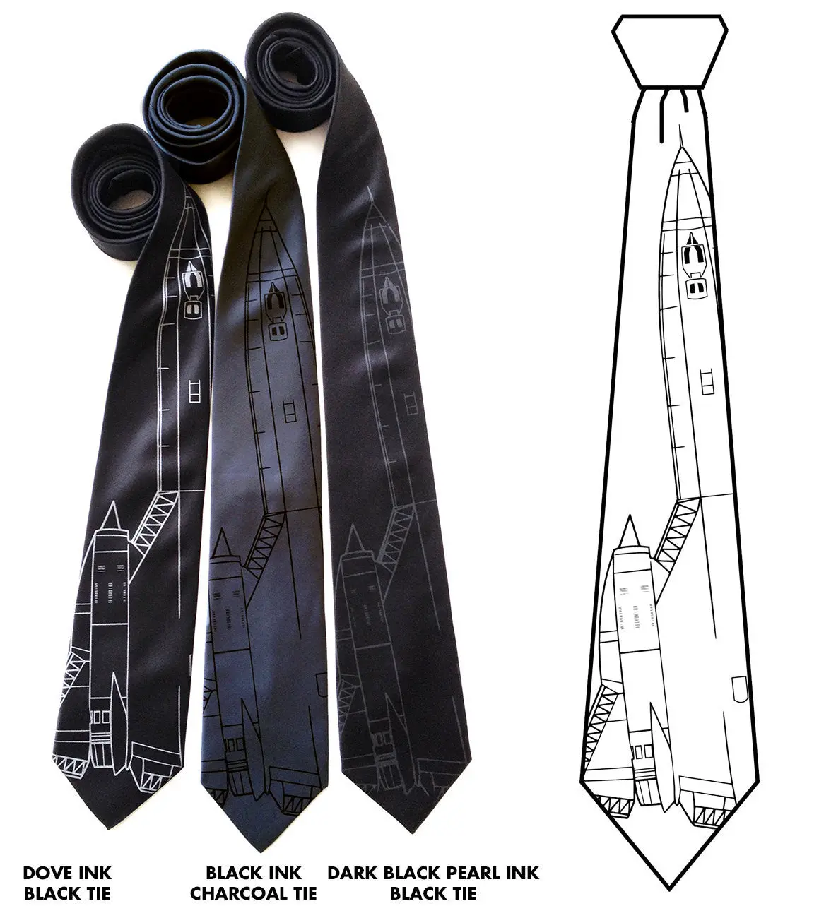 Sr-71 Blackbird Silk Necktie 1