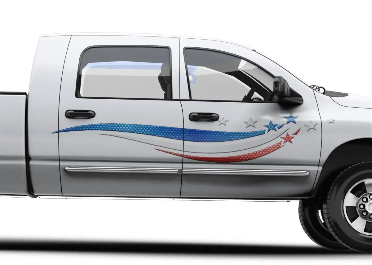 Stars & Stripes Vinyl Side Decals For Cars And Trucks 1