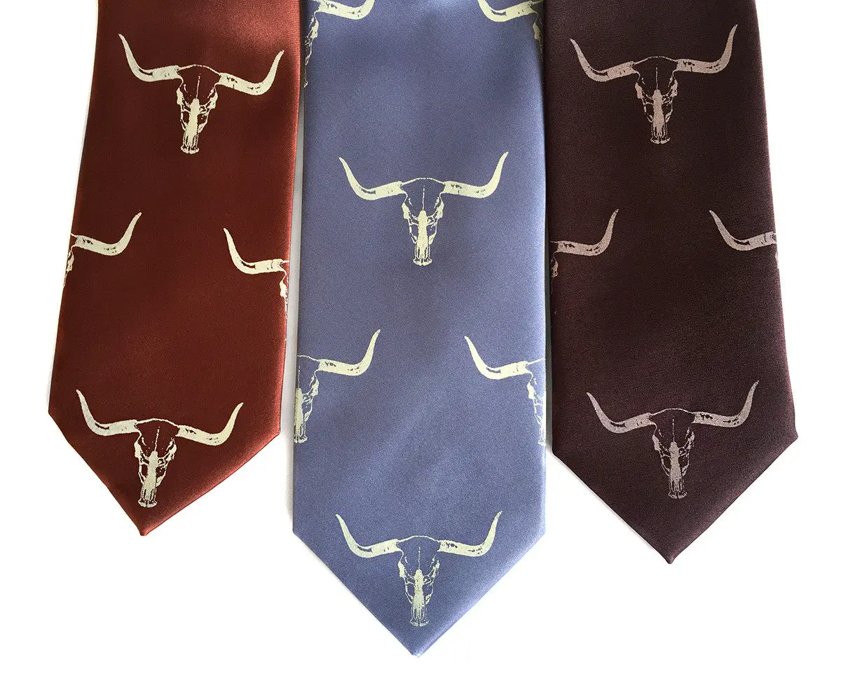 Longhorn Steer Skull Necktie 1