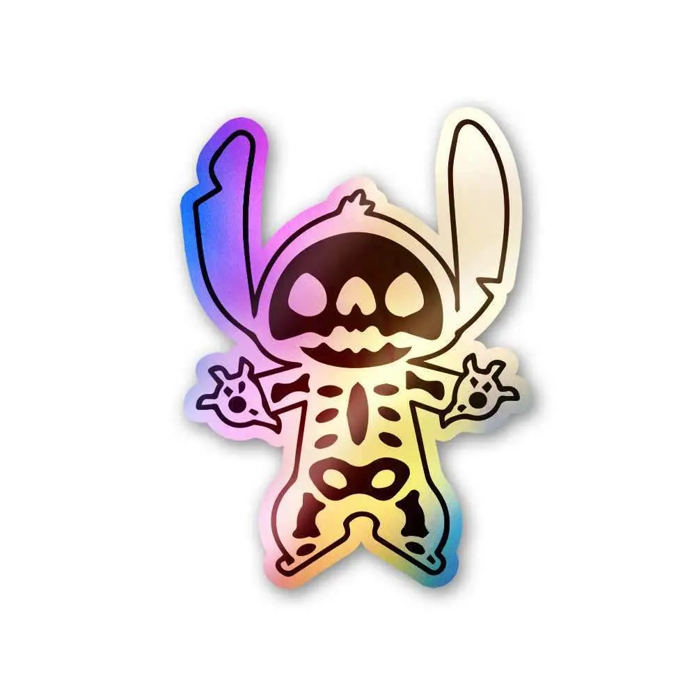 Stitch Skeleton Holographic Stickers 1
