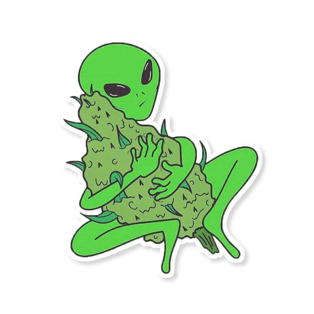Stoned Alien Sticker 1