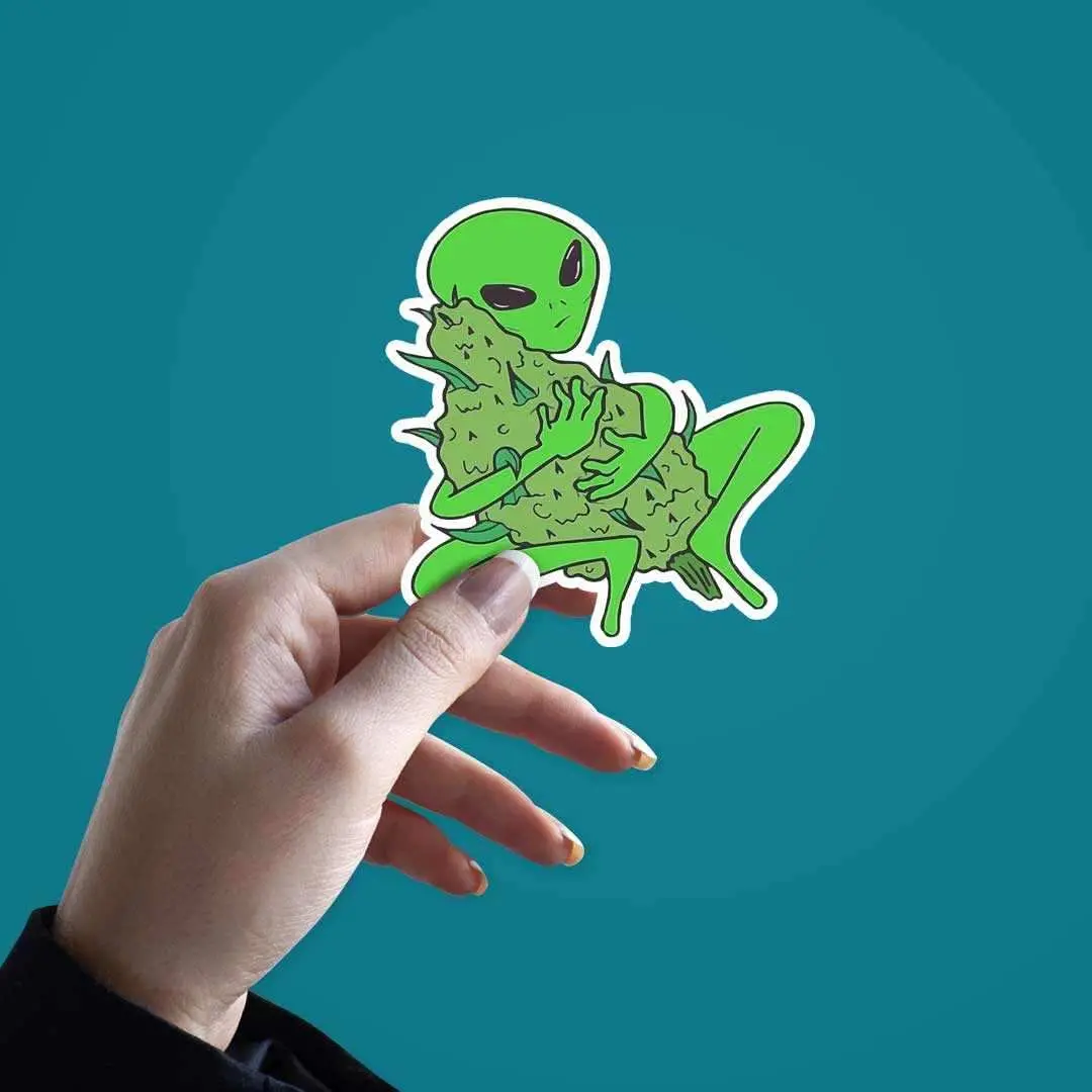 Stoned Alien Sticker 2