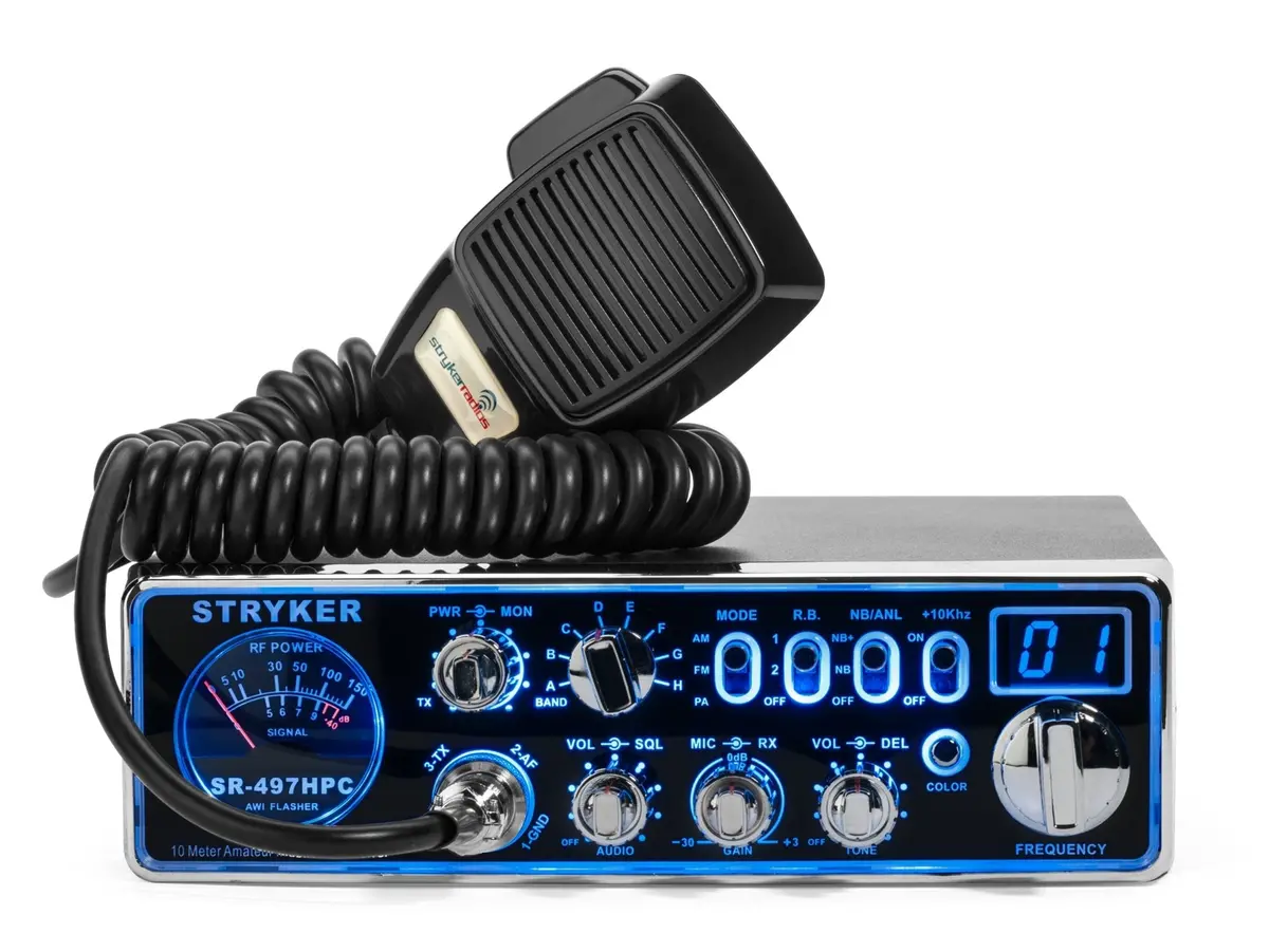 Stryker Sr-497Hpc 10 Meter Radio, Stryker Sr-A10, Drx-3402 Heavy Duty Antenna Mirror Mount, Drx-1518 18 Foot Premium M213, Combo 2