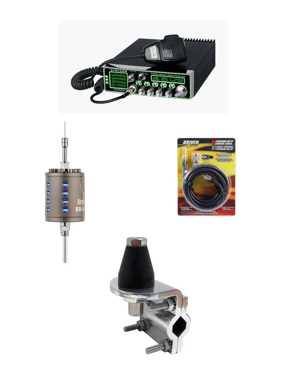 Stryker 10 Meter Radio - Stryker Sr-955Hpc+, Sr-A10 Trucker Cb Radio Antenna Bundle 1