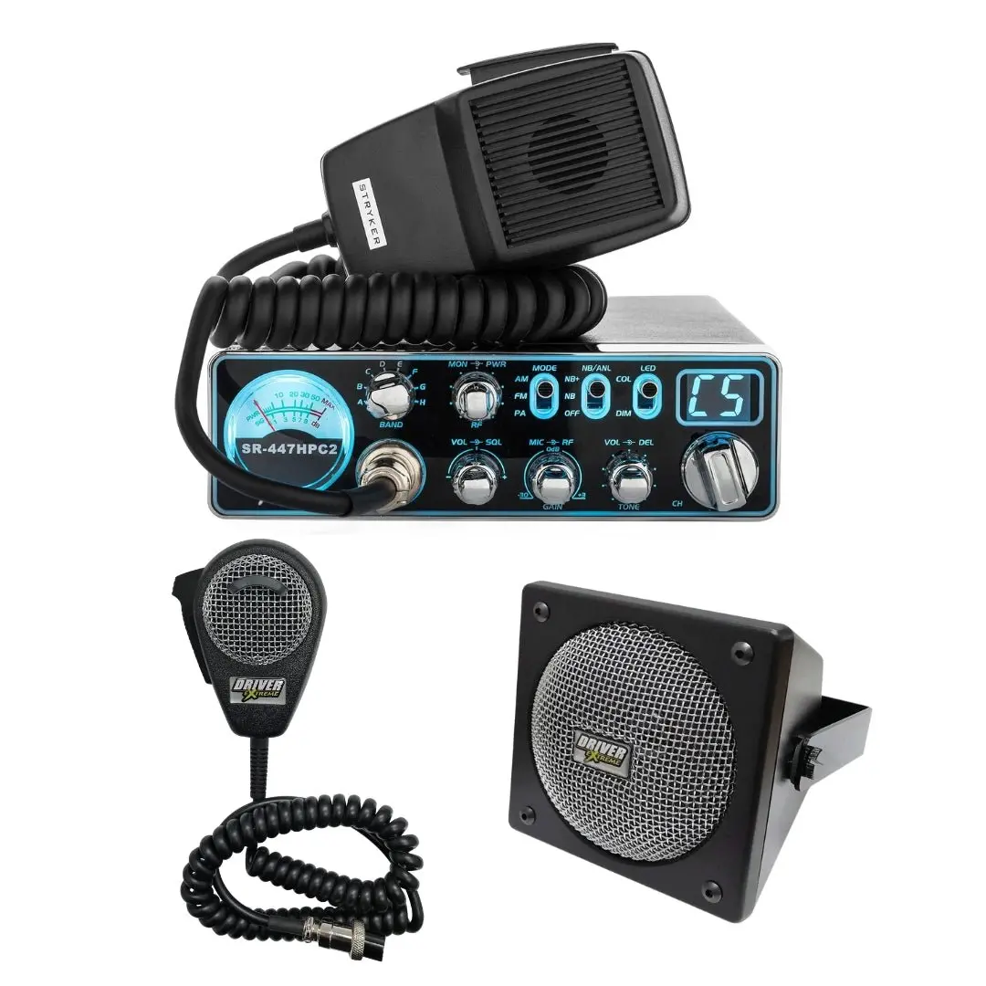 Stryker Sr-447Hpc2 10 Meter Radio, Drx-9010 External Speaker, Drx-6560 4 Pin Noise Cancelling Dynamic Microphone, Combo 1