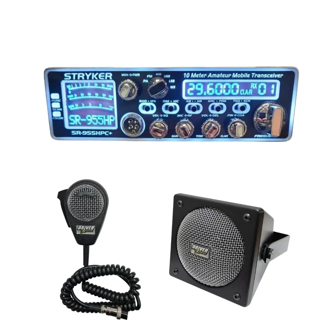 Stryker Sr-955Hpc+ 10 Meter Radio,Drx-9010 External Speaker, Drx-6560 4 Pin Noise Cancelling Dynamic Microphone, Combo 1