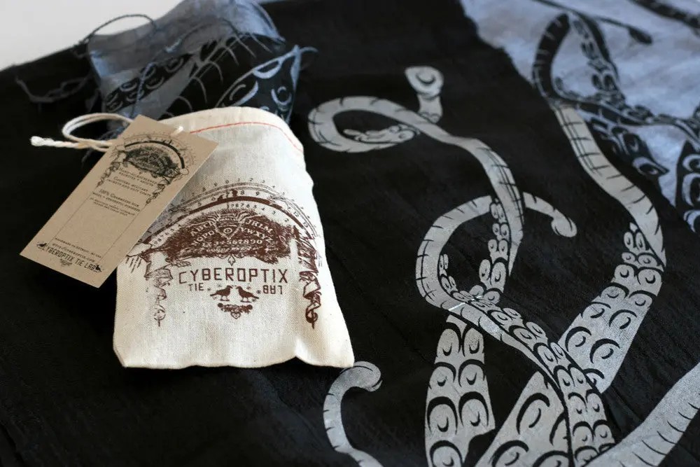 Octopus Tentacles Silk Scarf. "Sucker" 2