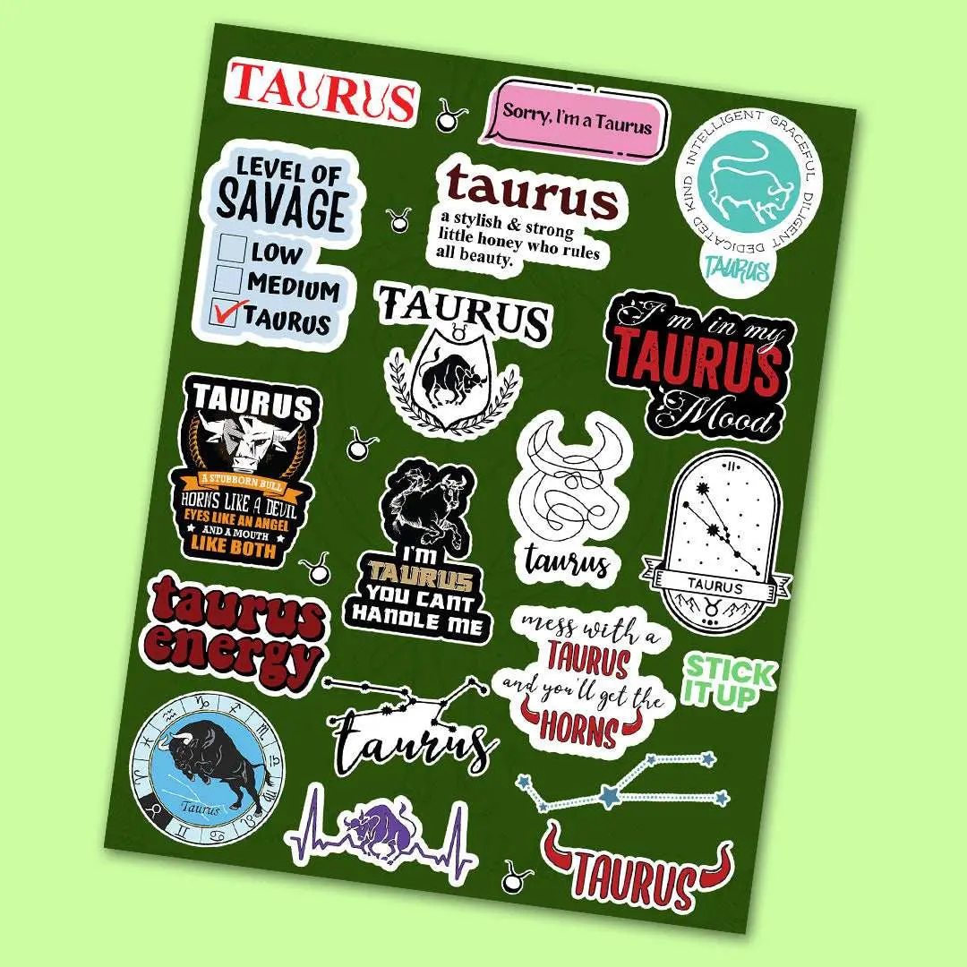 Taurus Mini Sticker Sheet 1