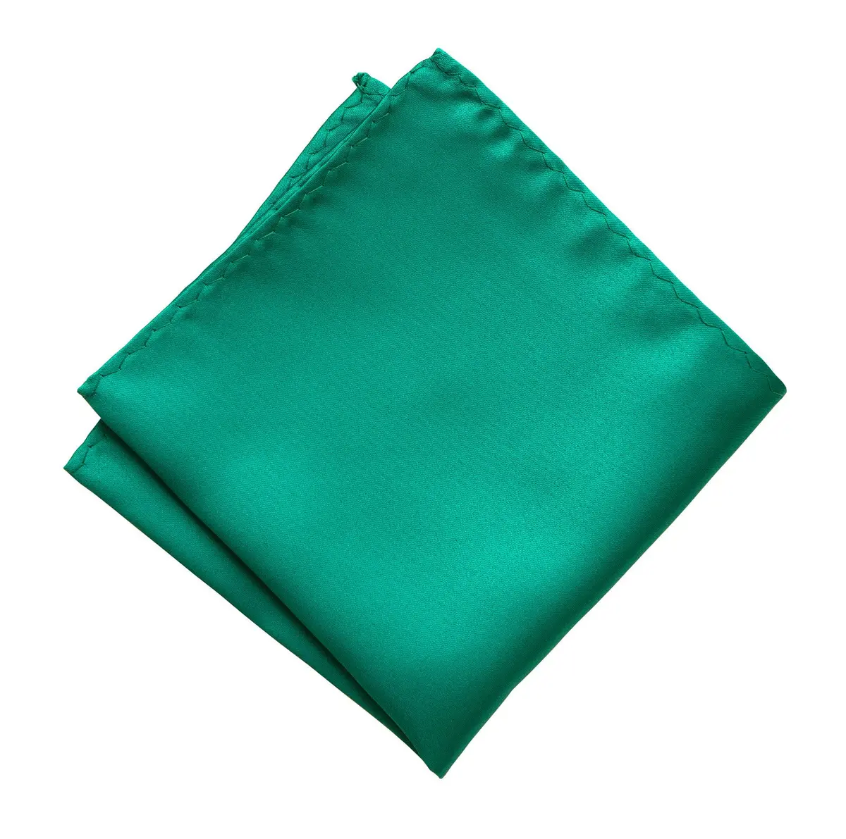 Teal Green Pocket Square. Solid Color Satin Finish, No Print 1