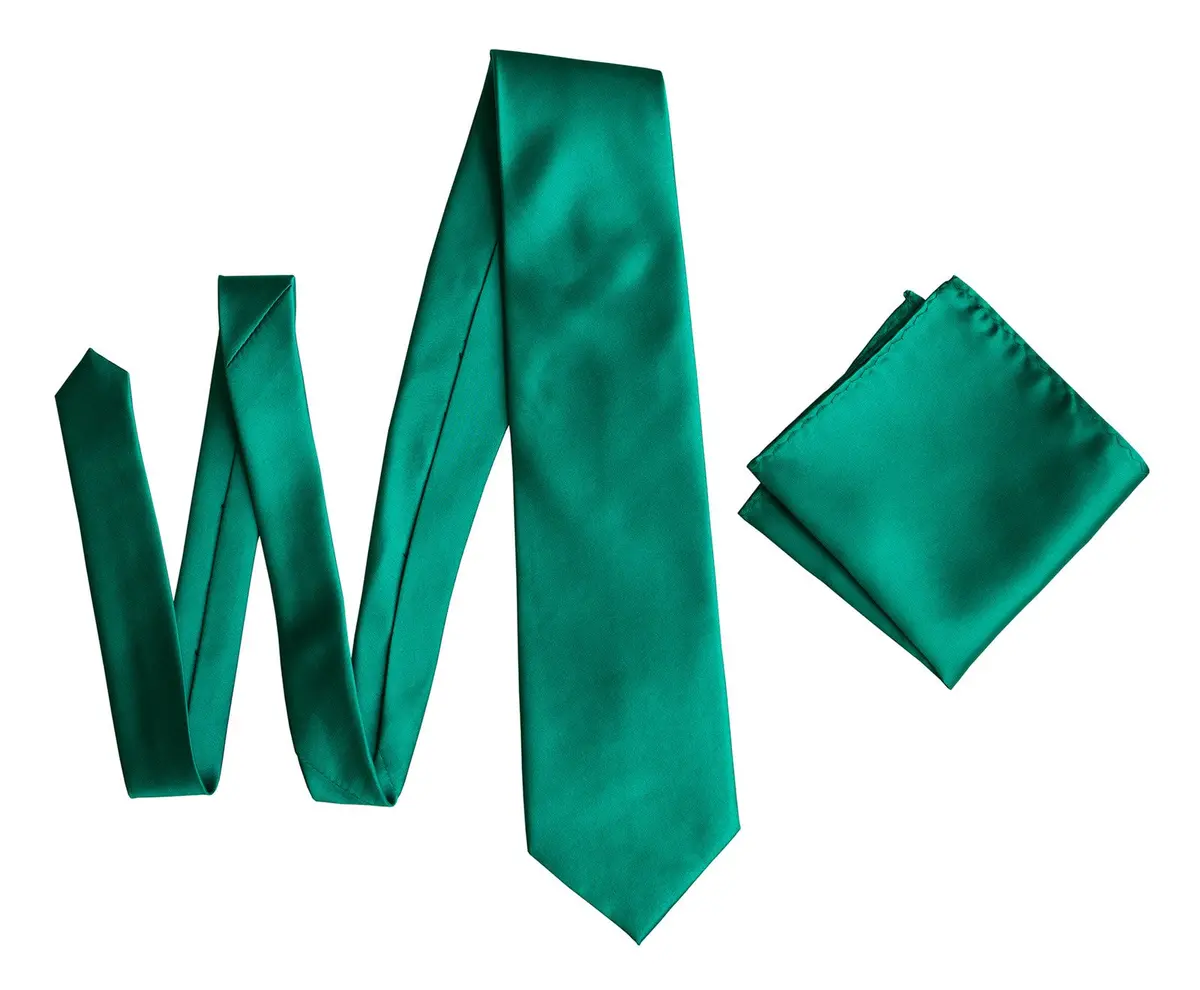 Teal Green Pocket Square. Solid Color Satin Finish, No Print 2
