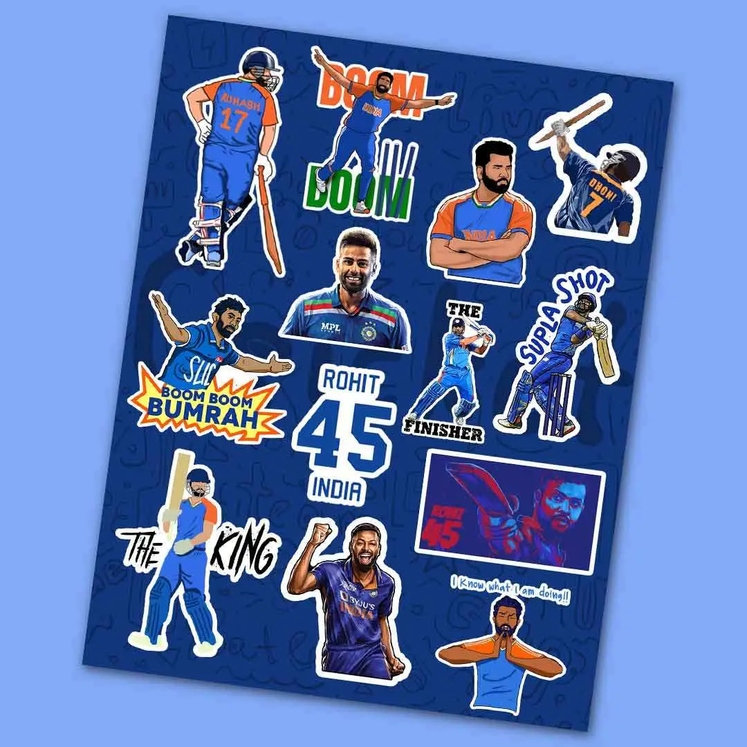 Team India Mini Sticker Sheet 1