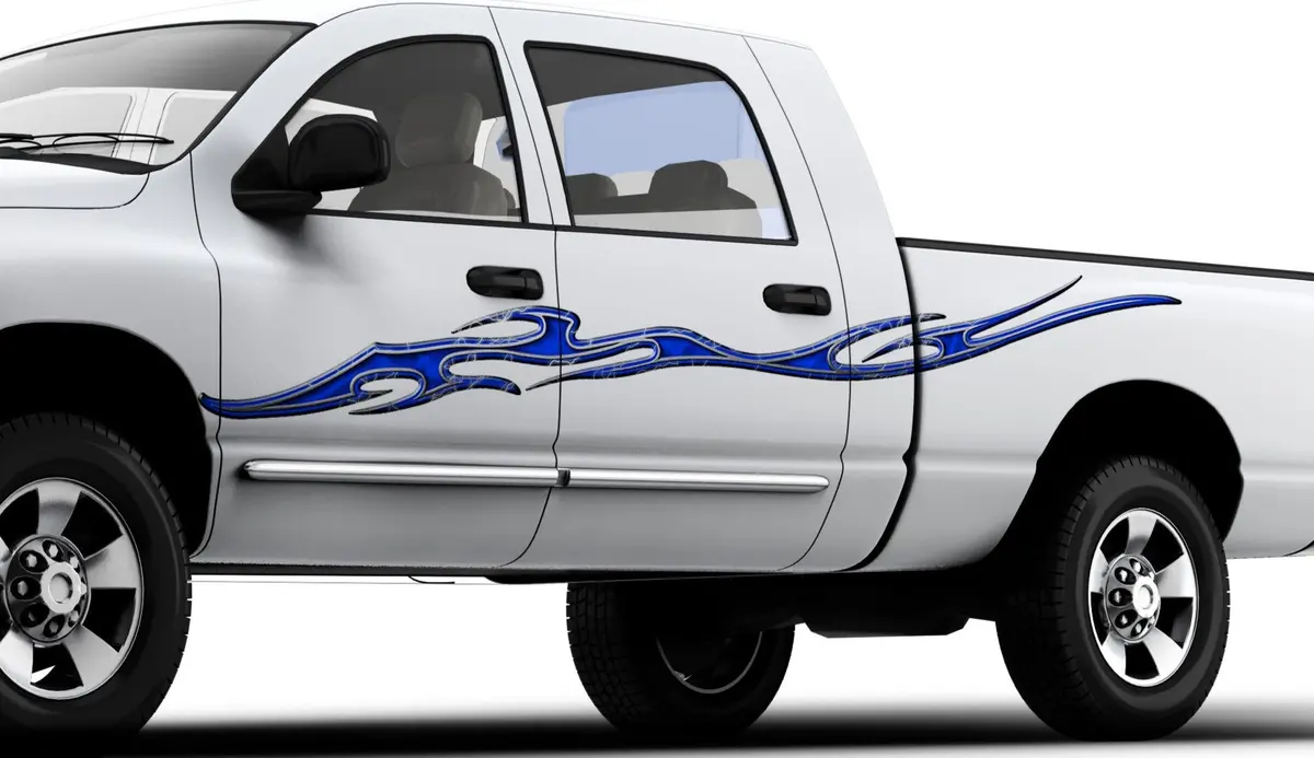 Tempest Lightning Flame Vinyl Decal – Set Of 2 For Cars & Trucks 1