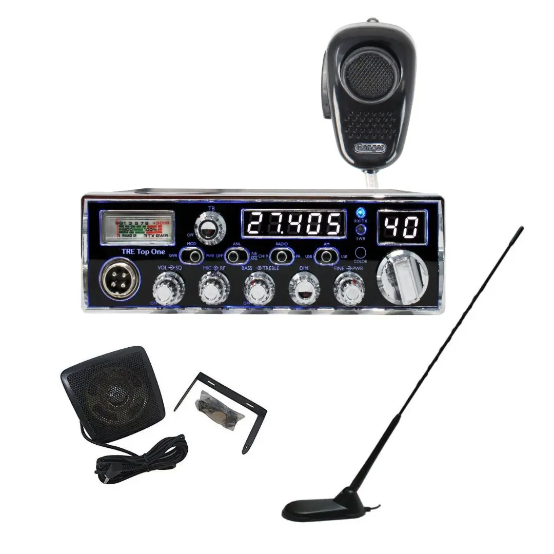 Texas Ranger Tre Top One Am/Ssb Cb Radio, Virginia Cb Antenna, 3 Inch External Speaker Combo 1