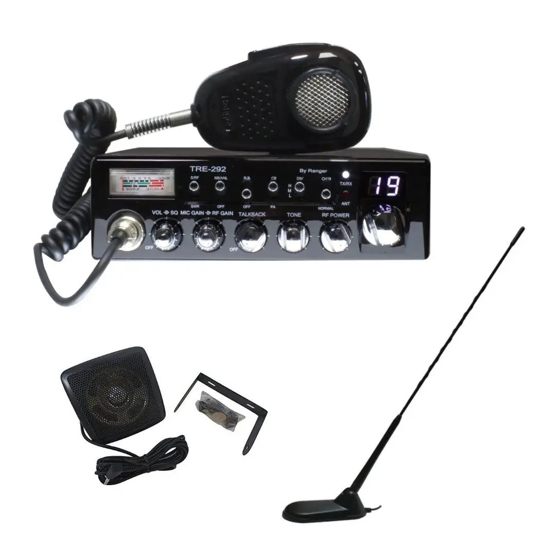 Texas Ranger Tre292 40 Channel Cb Radio, Virginia Cb Antenna, 3 Inch External Speaker Combo 1