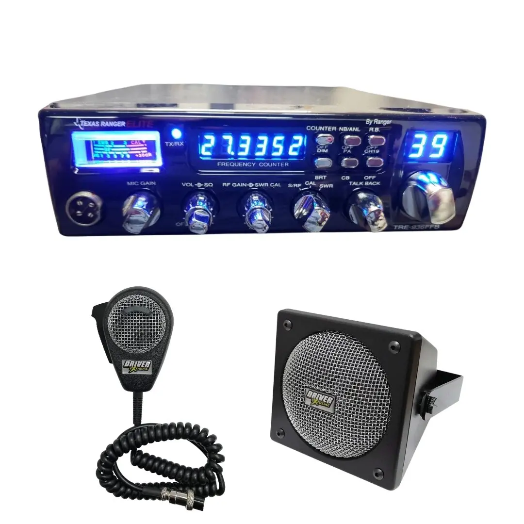 Texas Ranger Tre936ffb Cb Radio, Drx-9010 External Speaker, Drx-6560 4 Pin Noise Cancelling Dynamic Microphone, Combo 1