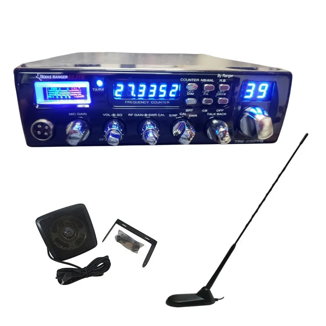 Texas Ranger Tre936ffb Cb Radio, Virginia Cb Antenna, 3 Inch External Speaker Combo 1