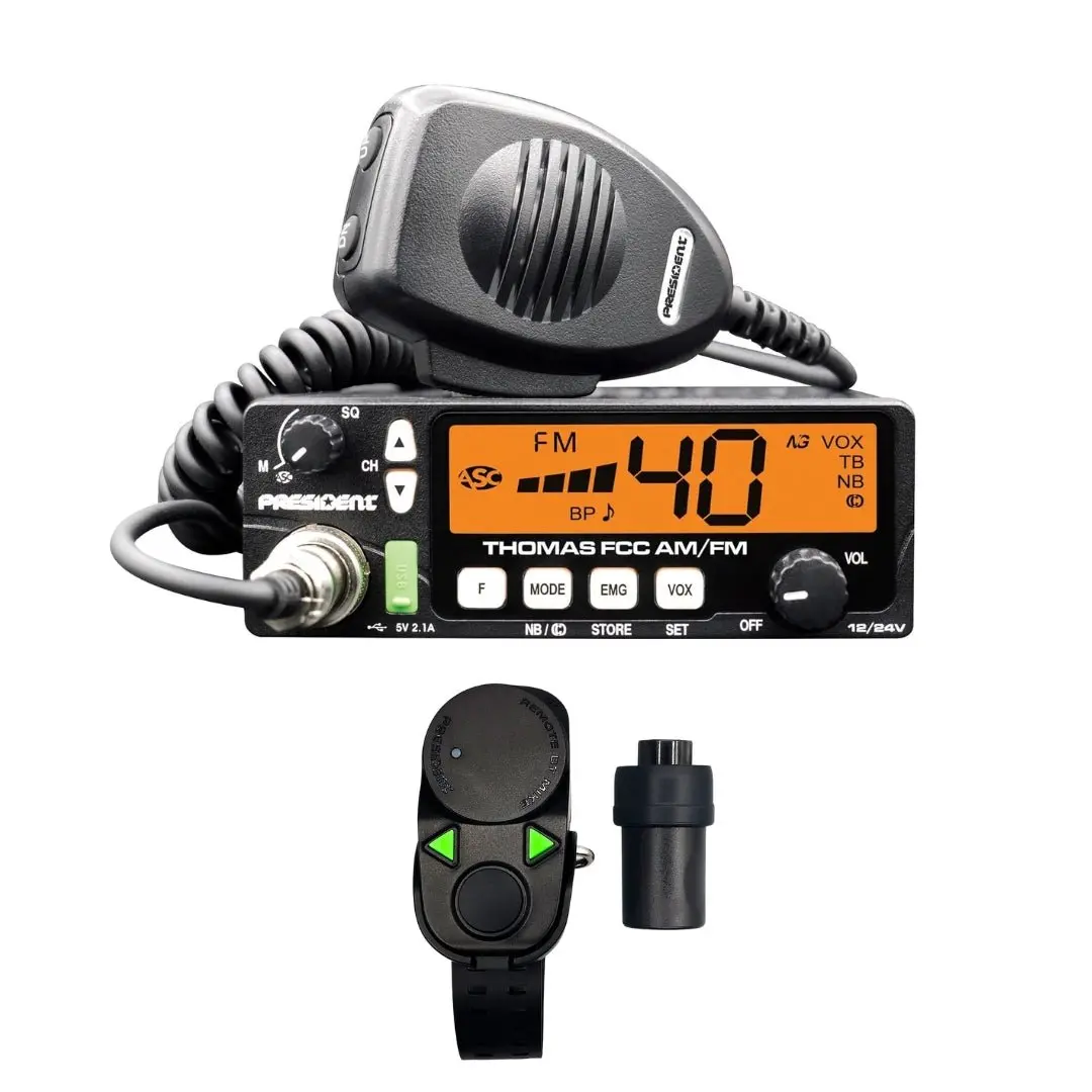 Thomas 40 Channel Am/Fm Cb Radio, President Bt Mike Bluetooth Cb Radio Microphone Combo 1