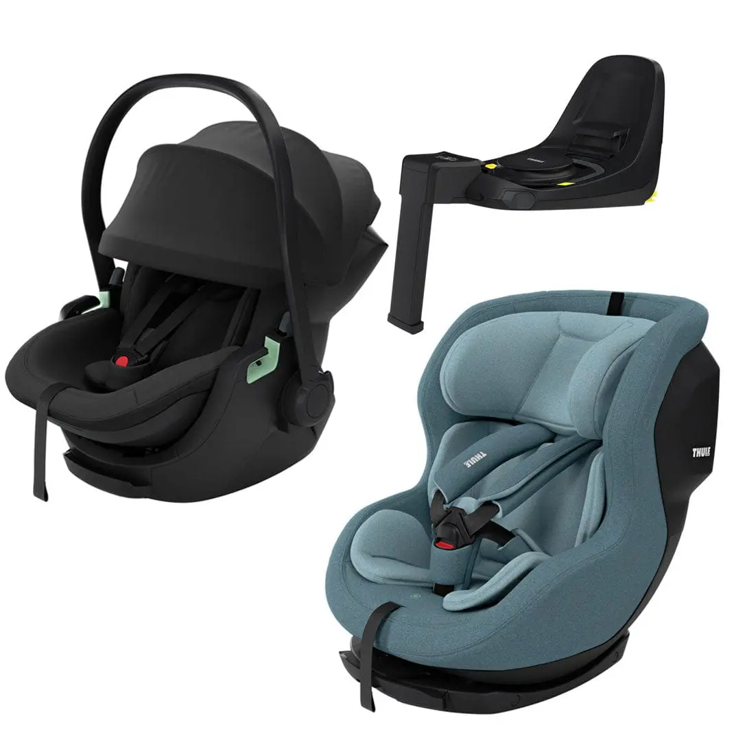 Thule Maple & Elm Car Seat Bundle- Black/Mid-Blue 1