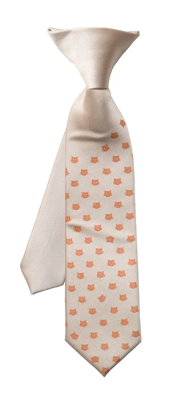 Tiny Cat Face Kid's Tie, Boy's Clip-On Cat Pattern Necktie 1