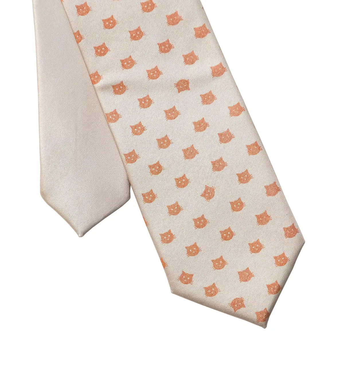 Tiny Cat Face Kid's Tie, Boy's Clip-On Cat Pattern Necktie 2