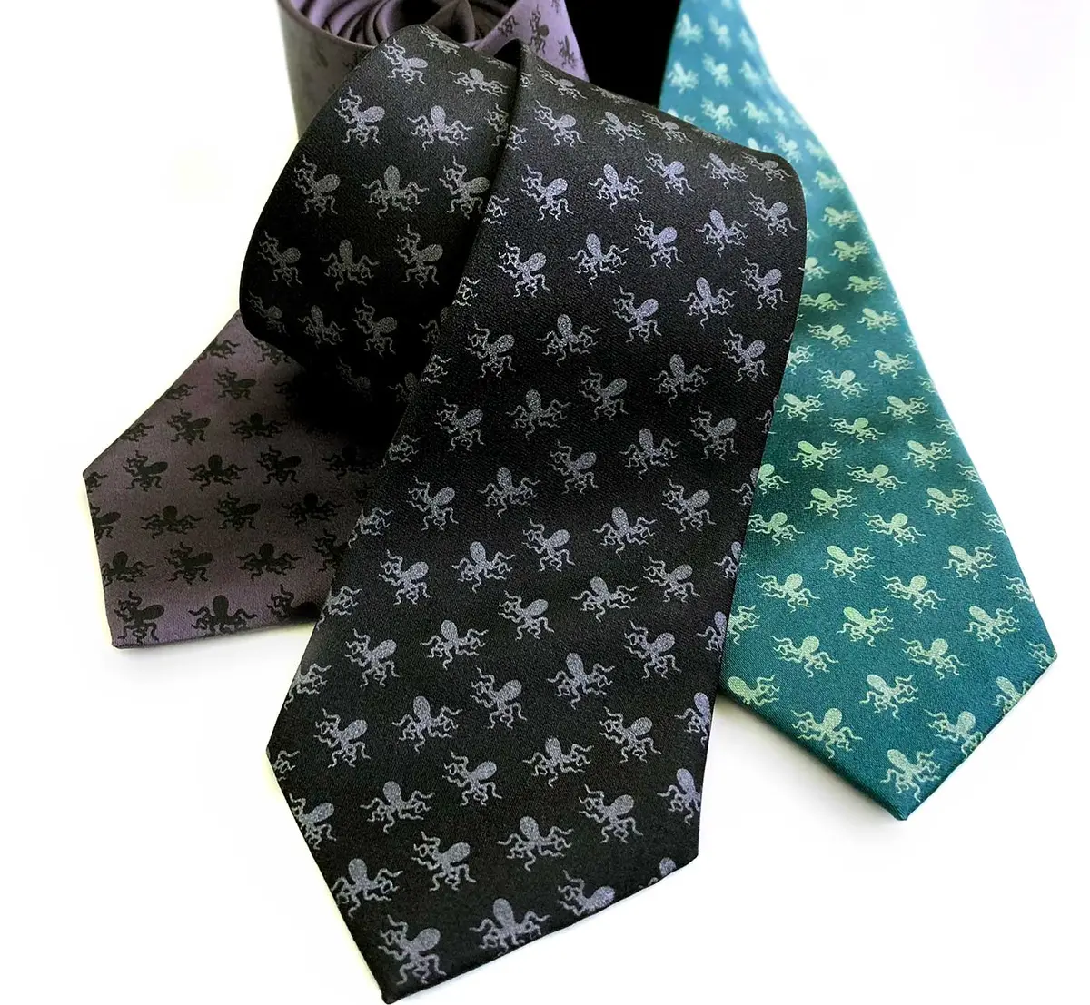 Octopus Print Necktie, Tiny Kraken, Cthulhu Pattern Tie 1