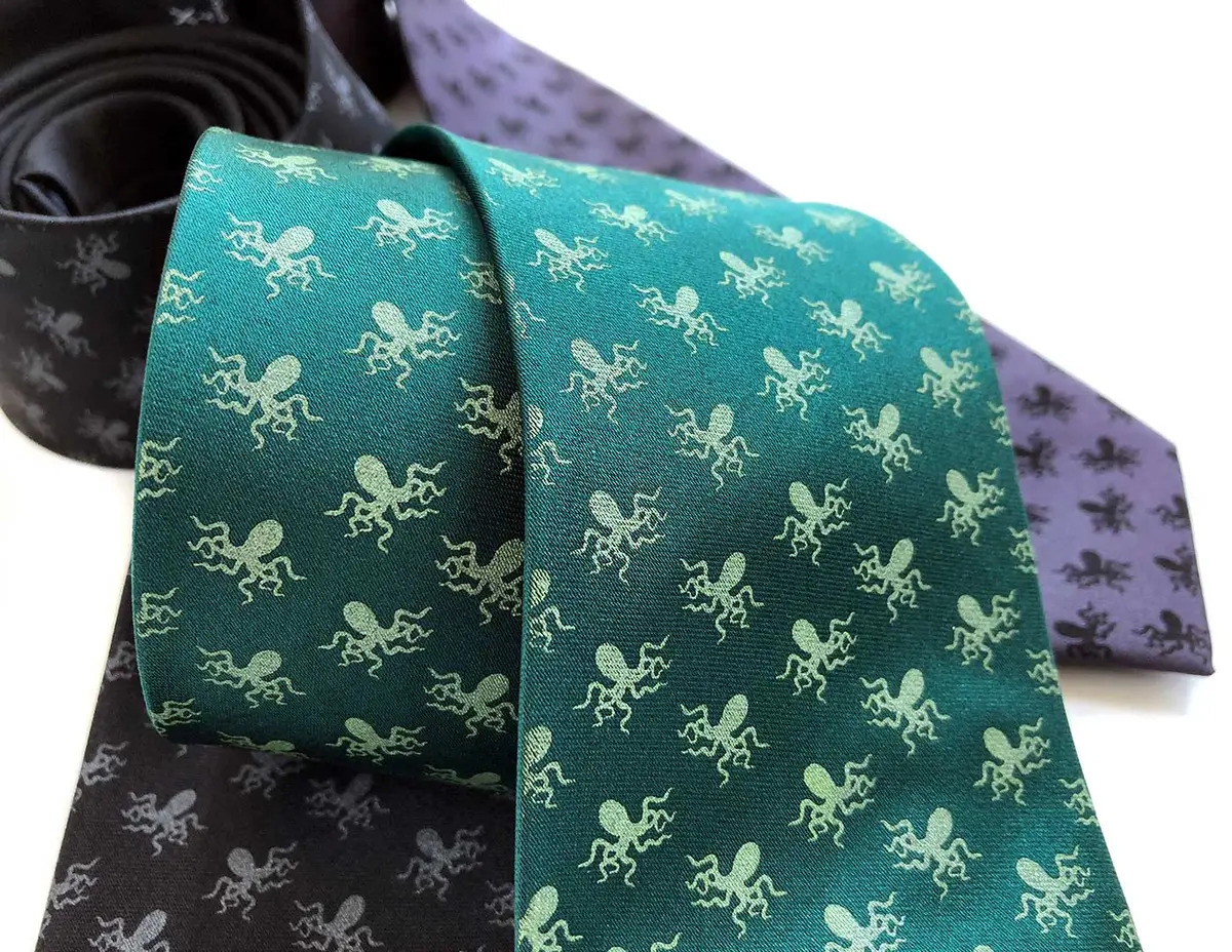 Octopus Print Necktie, Tiny Kraken, Cthulhu Pattern Tie 2