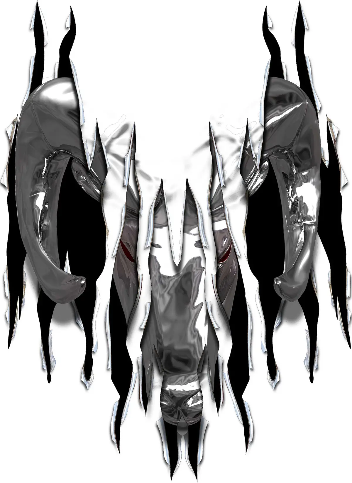 Torn Chrome Ram Head Tailgate Decal 1