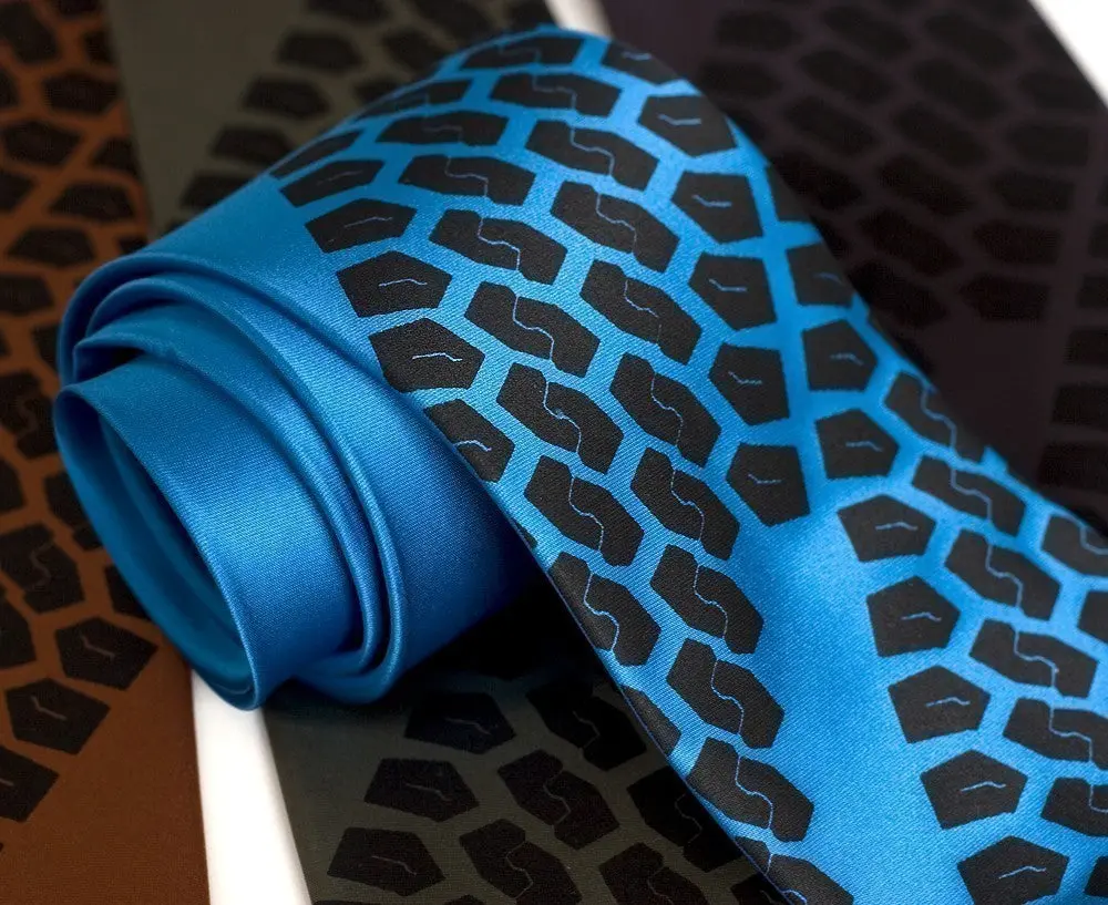 Tire Tread Silk Necktie 1