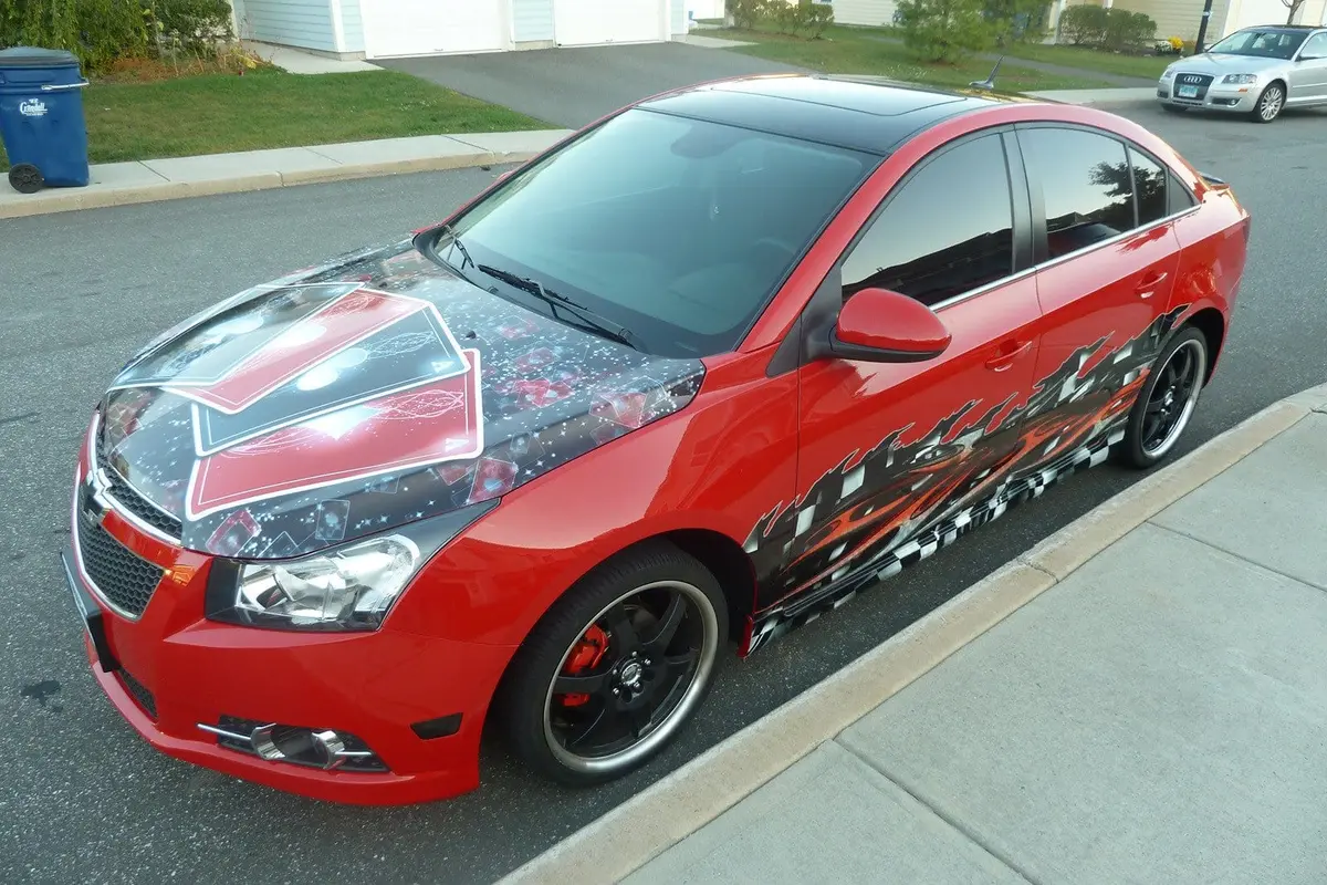 Tribal Checkered Flag Vinyl Wrap For Car And Truck 7