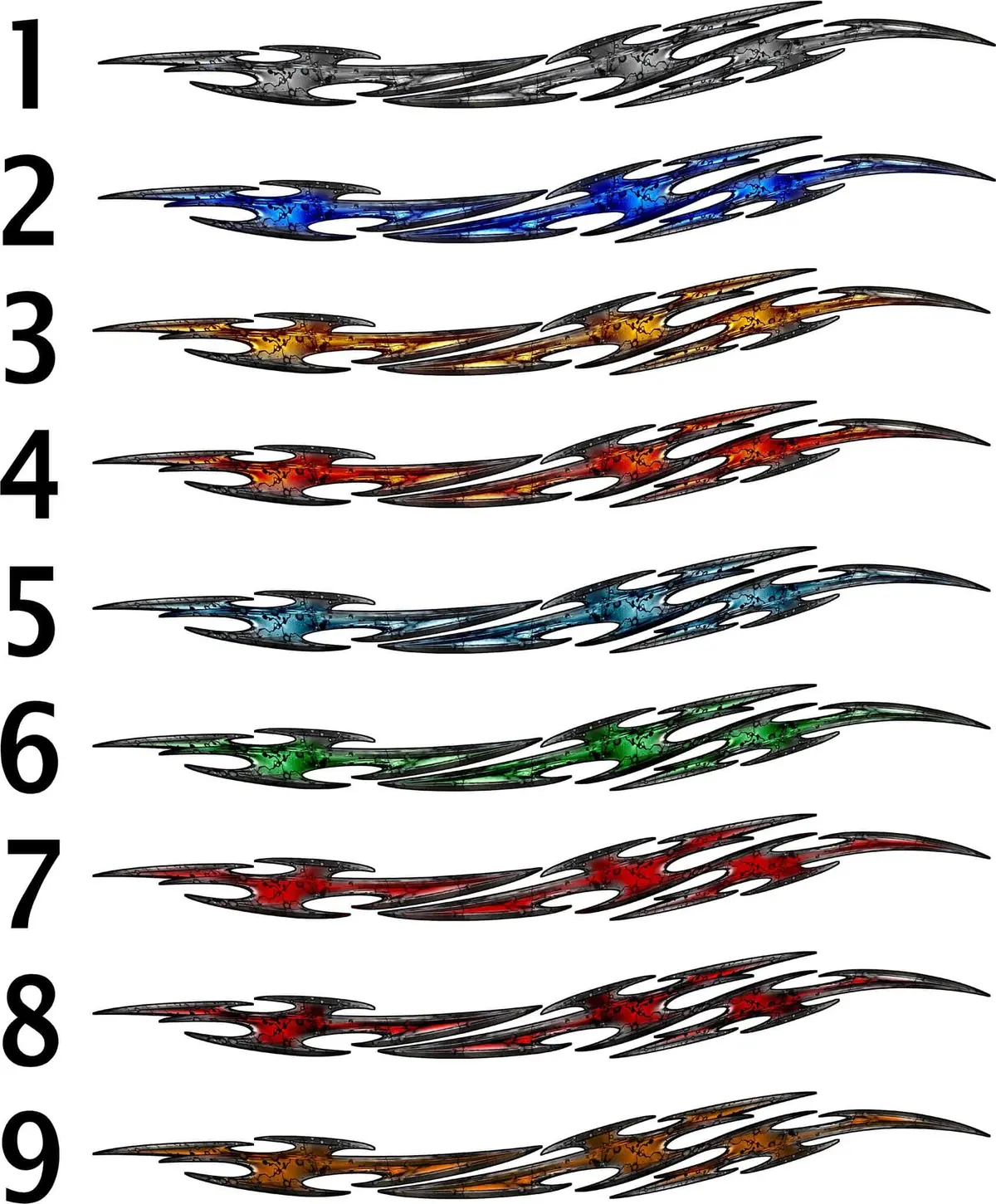 Tribal Flares Boat Vinyl Graphic Decals 4