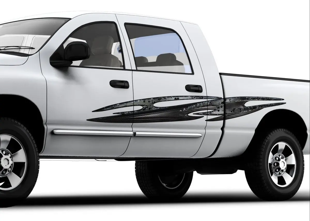 Tribal Talon Carbon Fiber Accent Vinyl Decal – Set Of 2 For Cars & Trucks 1