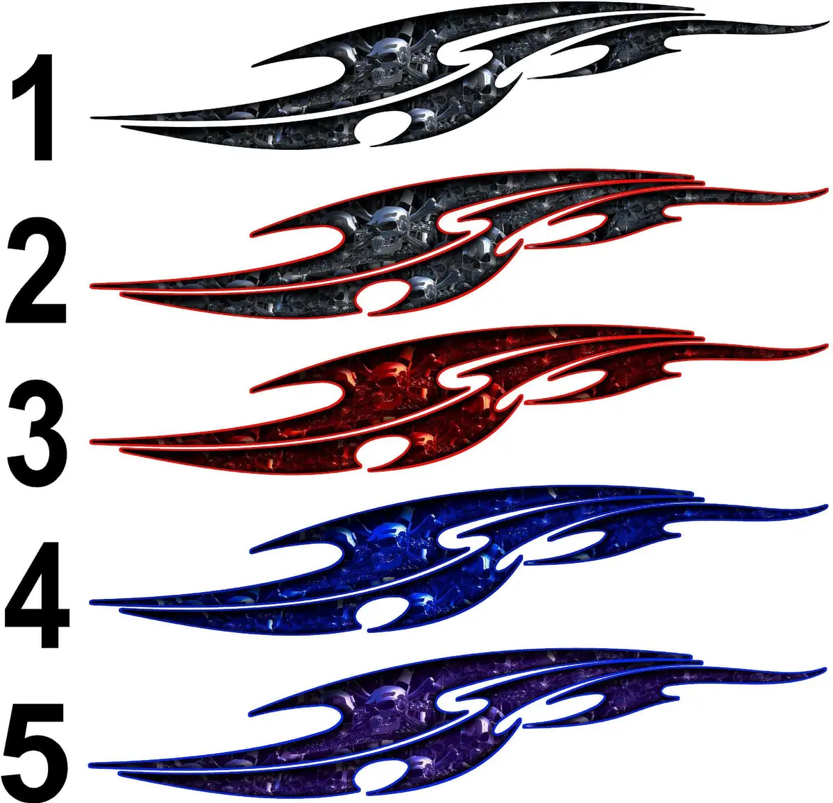 Tribal Chrome Skulls Car Vinyl Graphics On Clearance 50% Off 2
