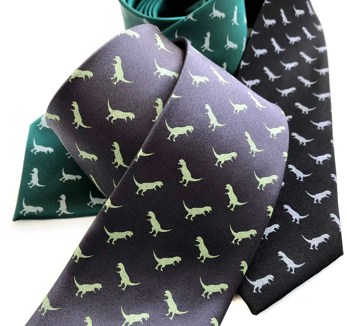 T-Rex Print Necktie, Tiny Tyrannosaurus Dinosaur Tie 1