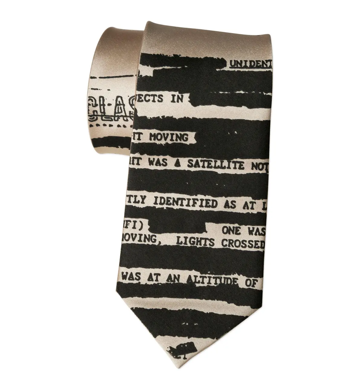 Ufo Redacted Necktie, Declassified Nsa Memo Tie 7