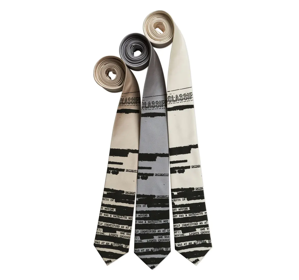 Ufo Redacted Necktie, Declassified Nsa Memo Tie 2