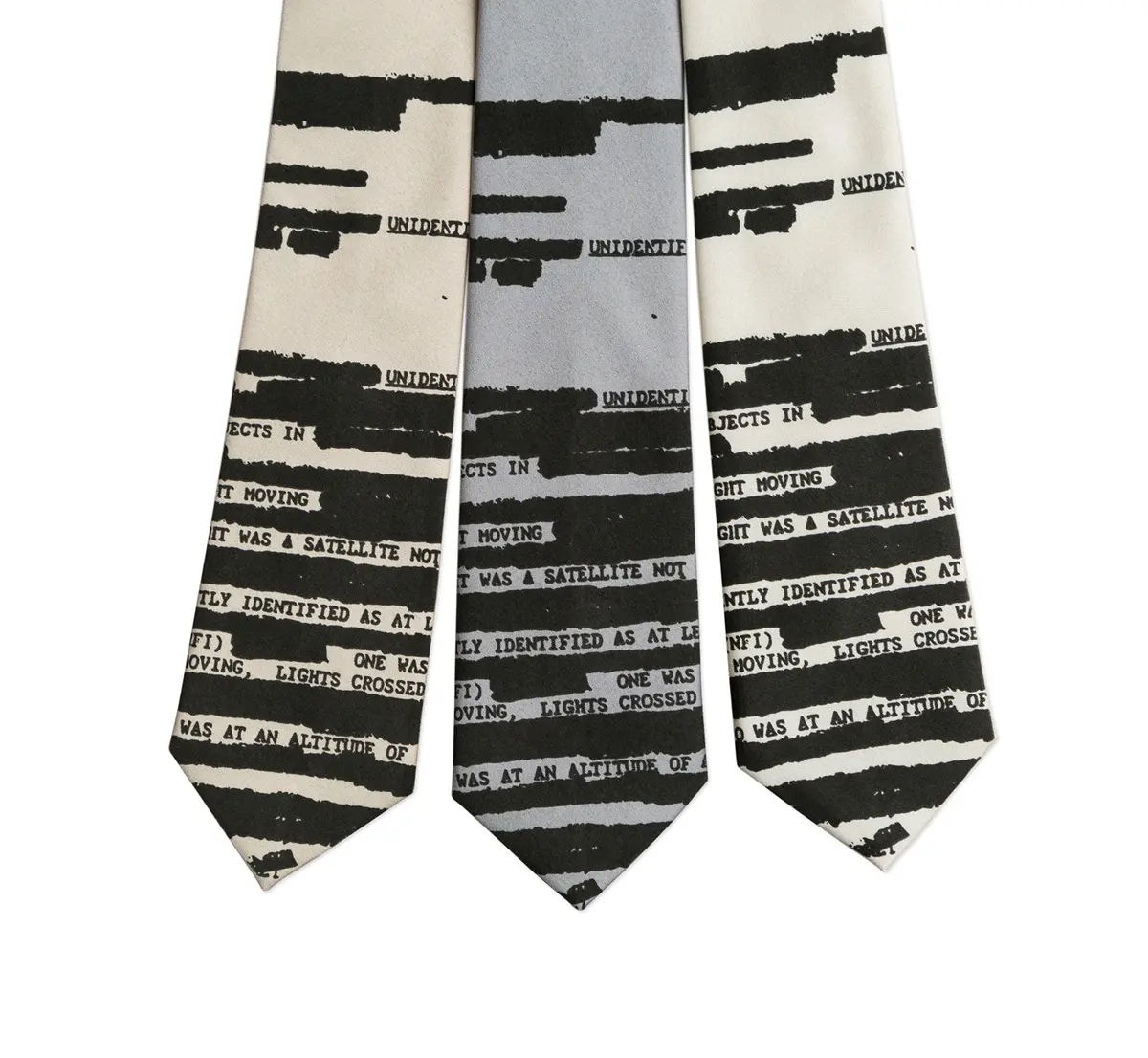 Ufo Redacted Necktie, Declassified Nsa Memo Tie 11