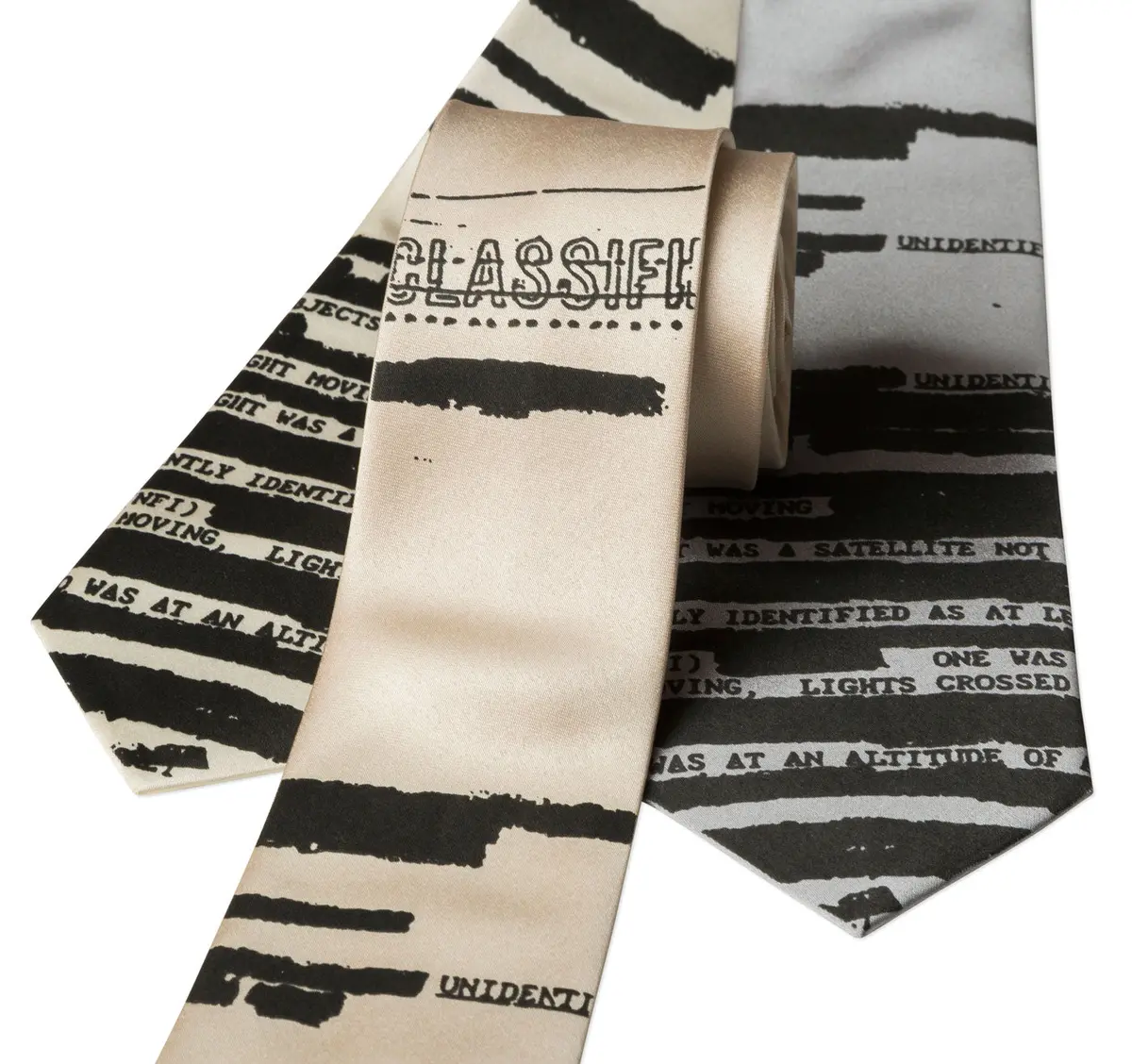 Ufo Redacted Necktie, Declassified Nsa Memo Tie 6