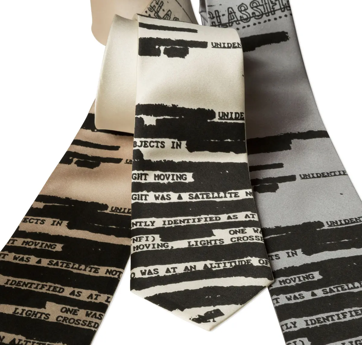 Ufo Redacted Necktie, Declassified Nsa Memo Tie 8