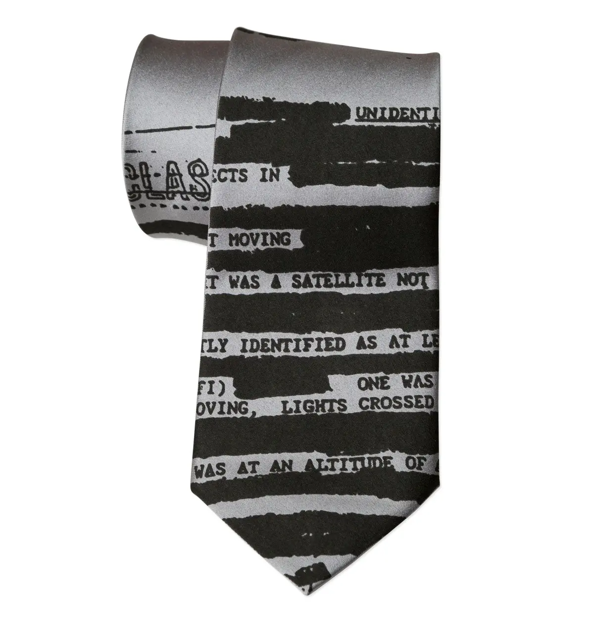 Ufo Redacted Necktie, Declassified Nsa Memo Tie 3