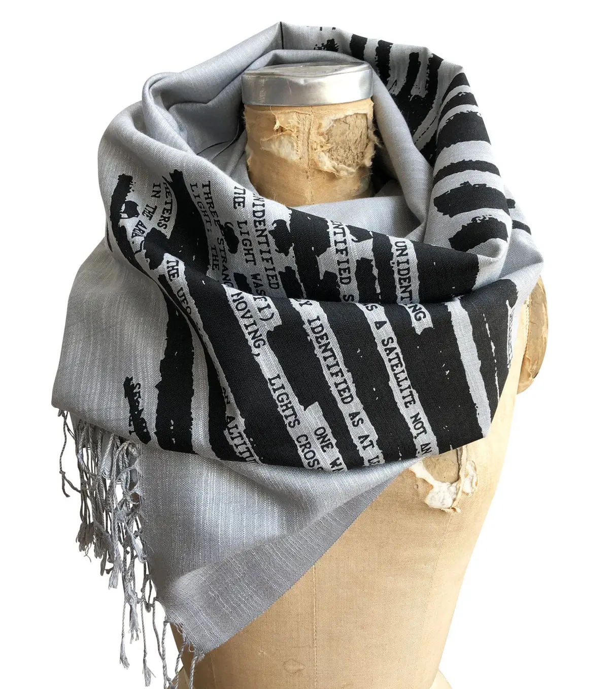 Ufo Redacted Bamboo Scarf, Declassified Nsa Memo Pashmina 1